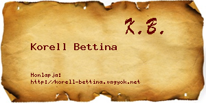 Korell Bettina névjegykártya